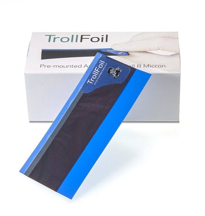 TrollFoil - folia artykulacyjna - niebieska - 8 mikronw - 100 szt.